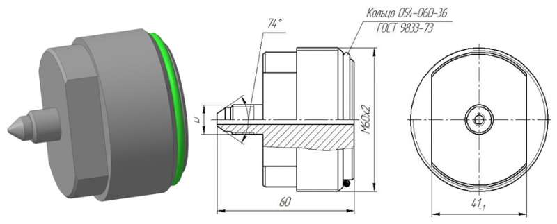 Заглушка испытательная А-ЗИ-В-М30х2,0